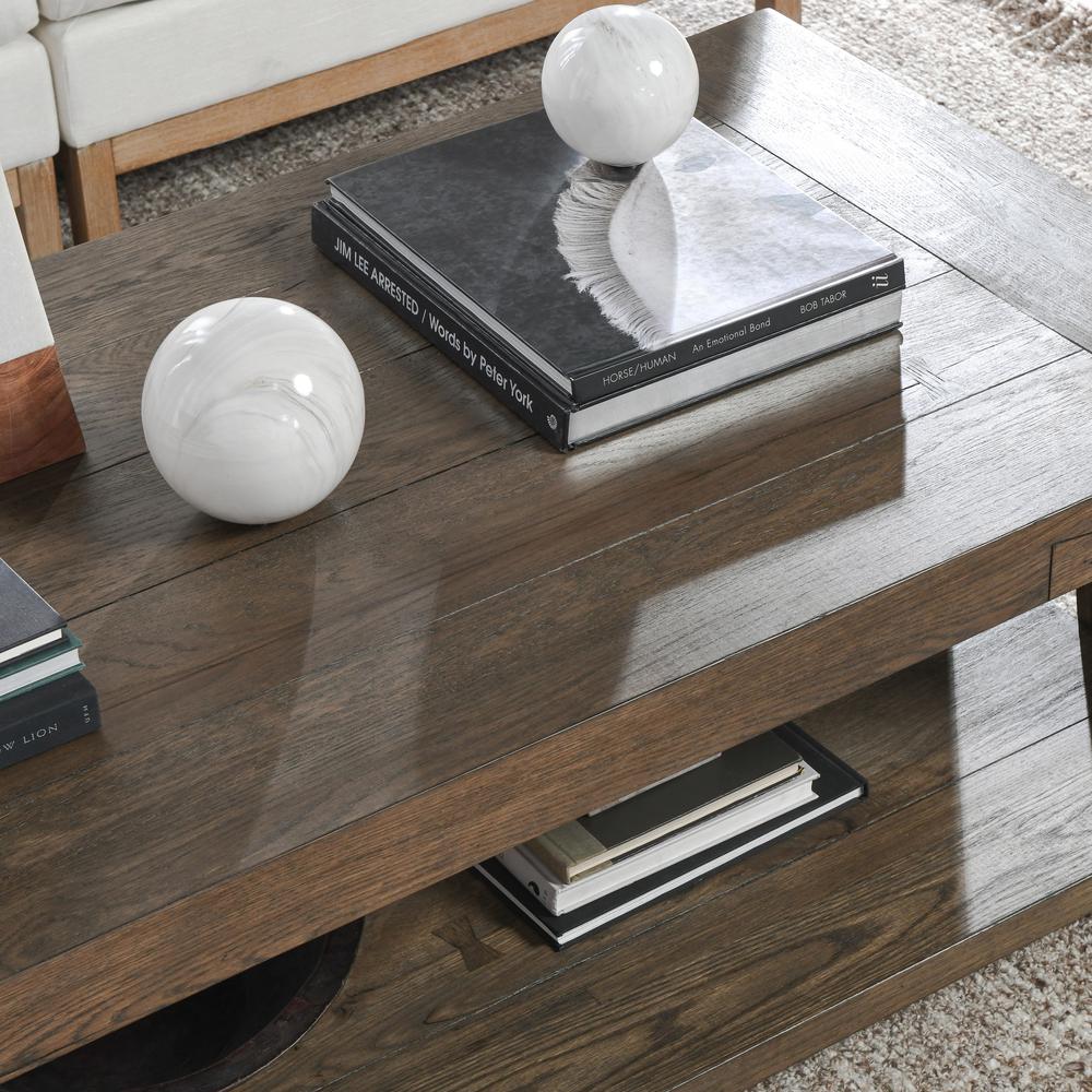 Troy Oak Coffee Table in Antique Brown. Picture 6