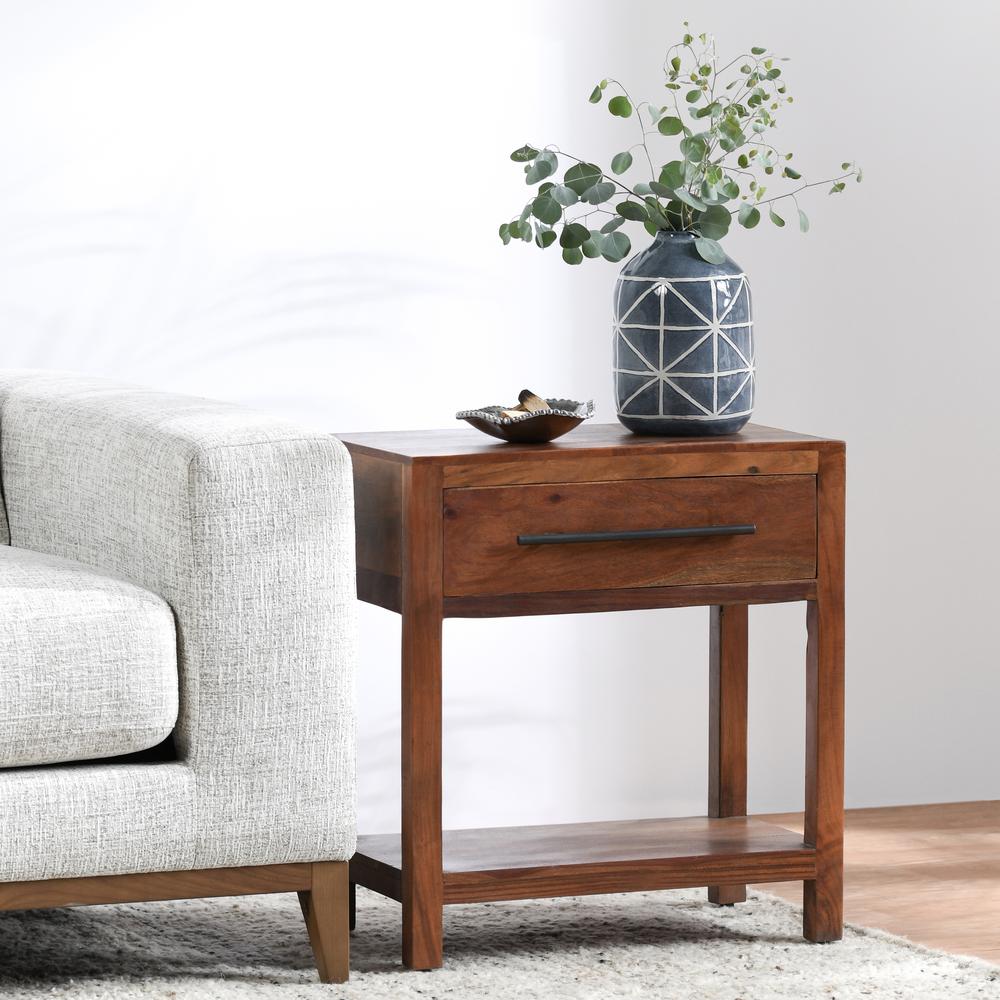 Wren One-Drawer End Table in Natural Brown. Picture 8