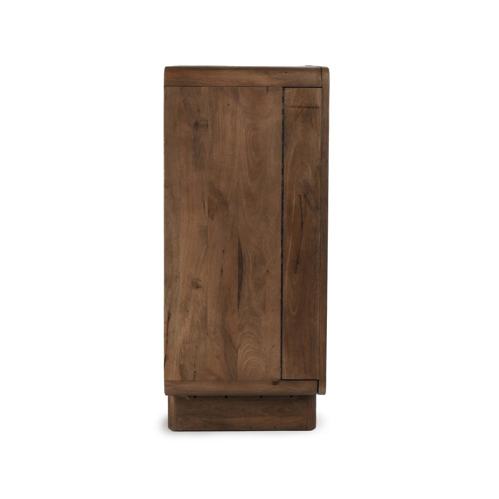 Holmes Mango Wood Carved Bar Cabinet in Brown. Picture 5