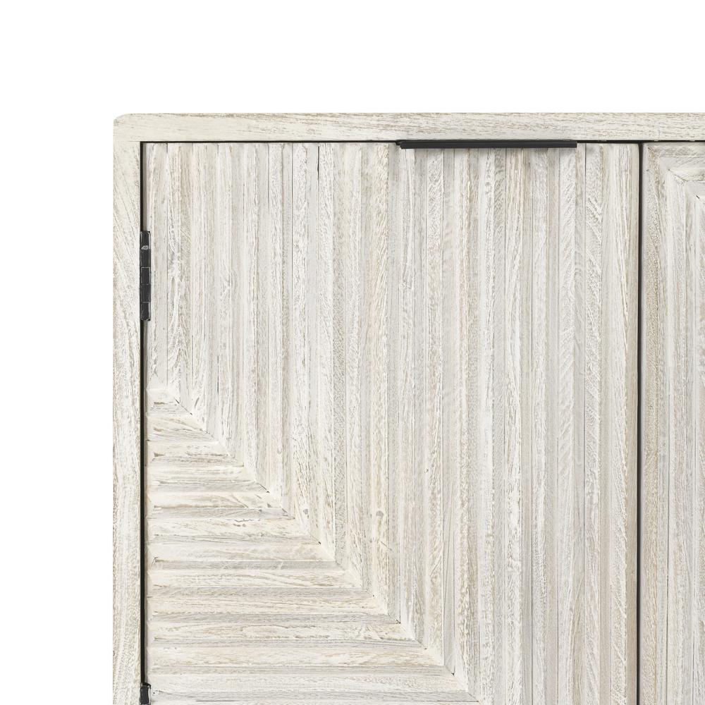Flint Six-Door Mango Wood Sideboard in White Wash. Picture 7