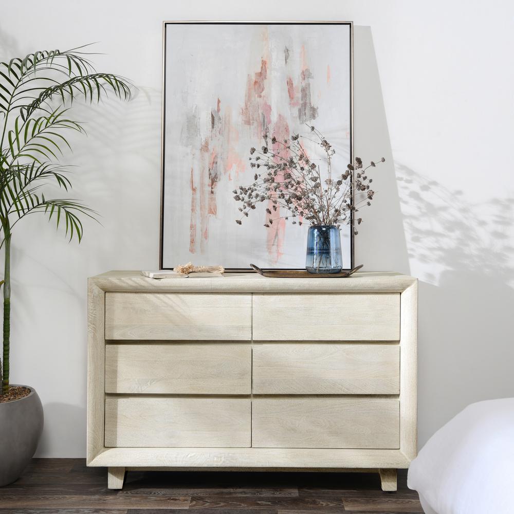 Reece Six-Drawer Mango Wood Dresser in Sand. Picture 8