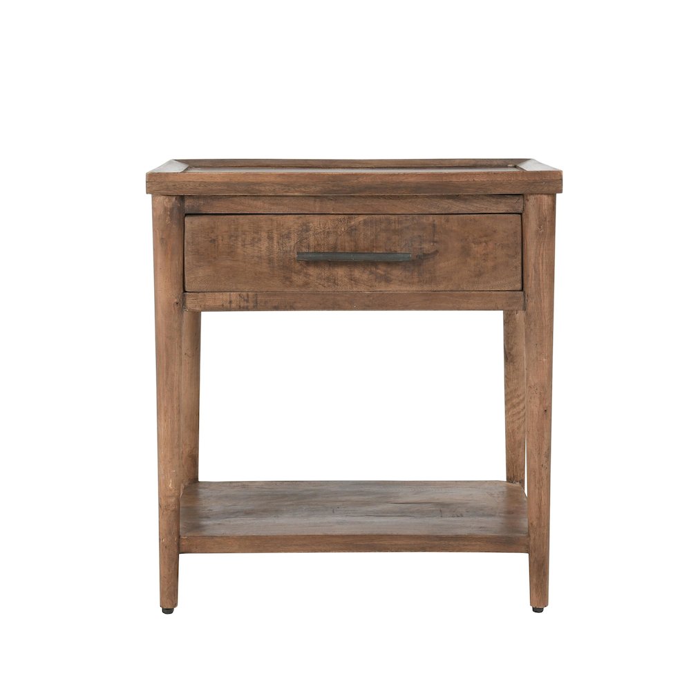 Ciaria 1 Drawer End Table Brown by Kosas Home. Picture 2