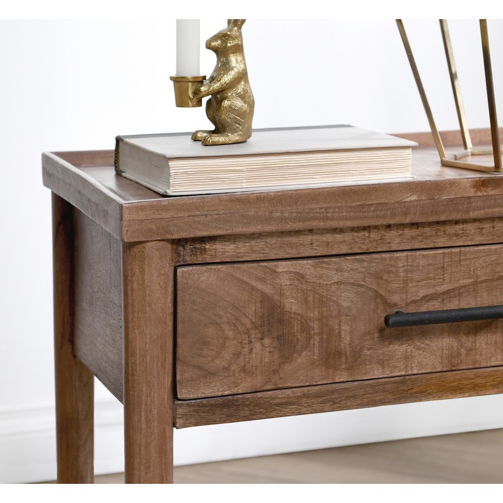 Ciaria 1 Drawer End Table Brown by Kosas Home. Picture 3