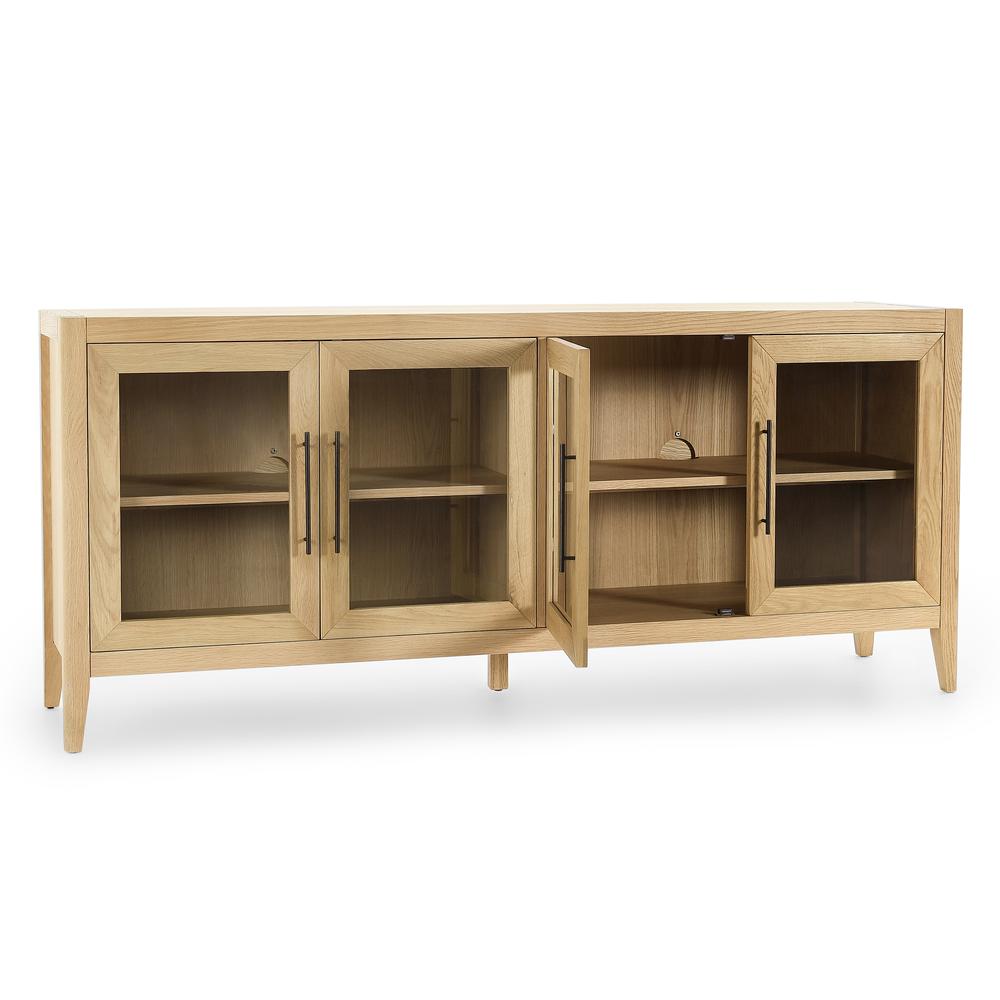 Beechgrove Four Door Sideboard in Natural Brown. Picture 4