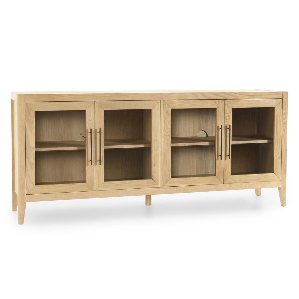 Beechgrove Four Door Sideboard in Natural Brown. Picture 1