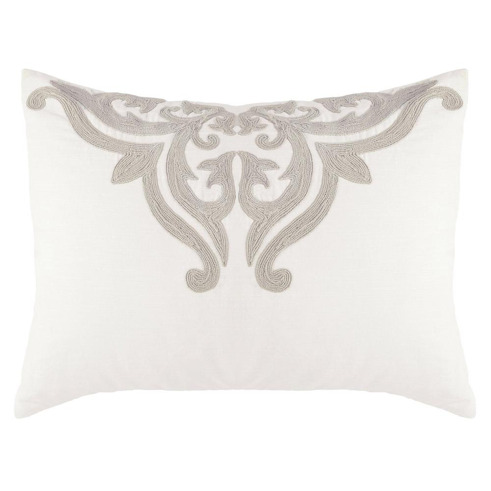 Kent 100% Cotton Embroidered Standard Sham , Ivory. Picture 1