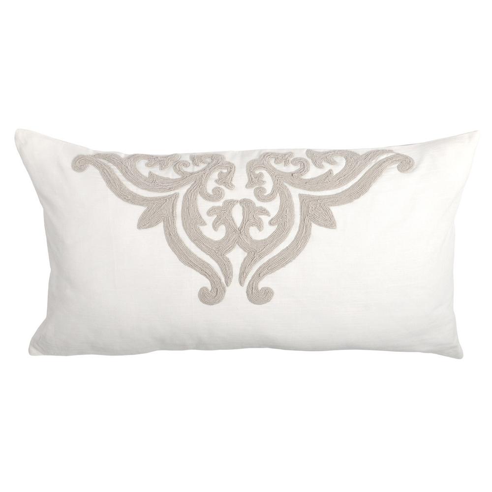 Kent 100% Cotton Embroidered King Sham by Kosas Home, Ivory. Picture 1