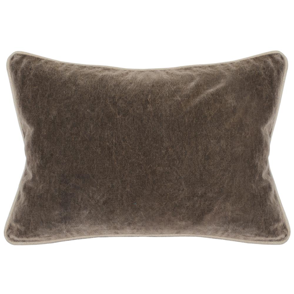 Kosas Home Harriet Velvet 14-inch x 20-inch Rectangular Throw Pillow, Brown. Picture 1