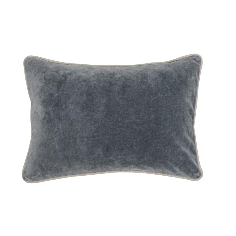 Kosas Home Harriet Velvet 14-inch x 20-inch Rectangular Pillow, Dark Grey. Picture 1