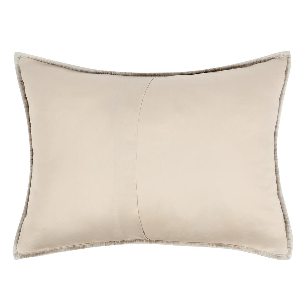 Dimitry 100% Rayon Velvet  Pebble Beige Standard Sham by Kosas Home. Picture 3