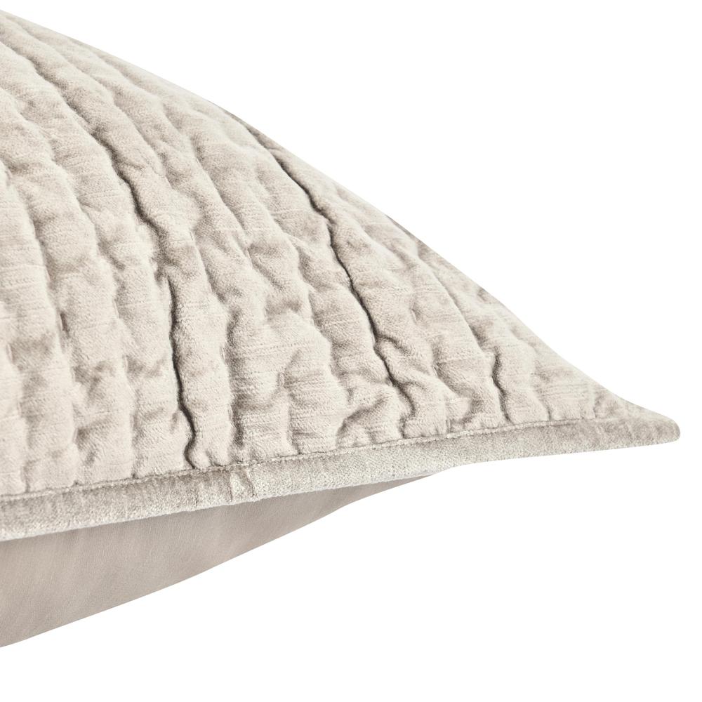 Dimitry 100% Rayon Velvet  Pebble Beige Standard Sham by Kosas Home. Picture 4