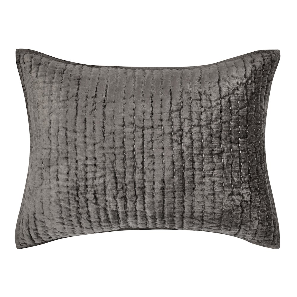 Dimitry 100% Rayon Velvet Desert Brown Standard Sham by Kosas Home. Picture 1
