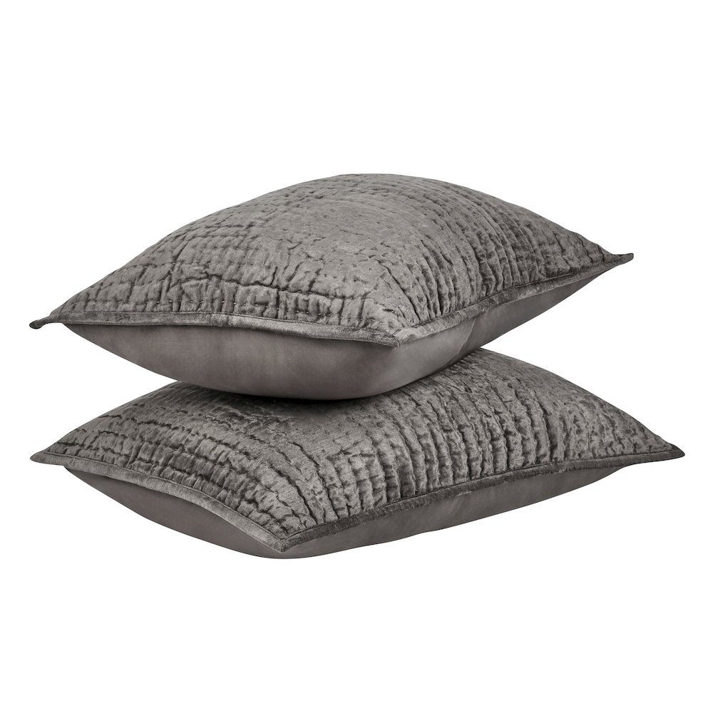 Dimitry 100% Rayon Velvet Desert Brown Standard Sham by Kosas Home. Picture 4