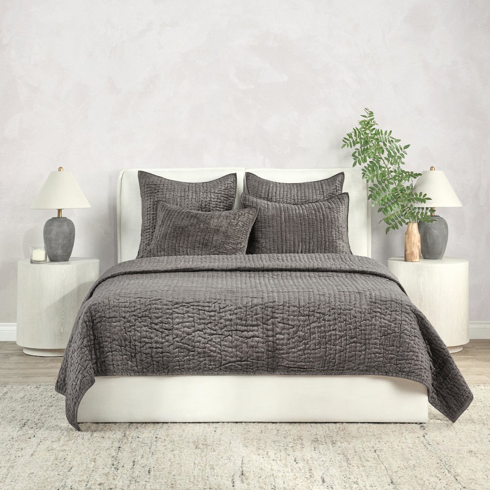 Dimitry 100% Rayon Velvet Desert Brown Standard Sham by Kosas Home. Picture 6