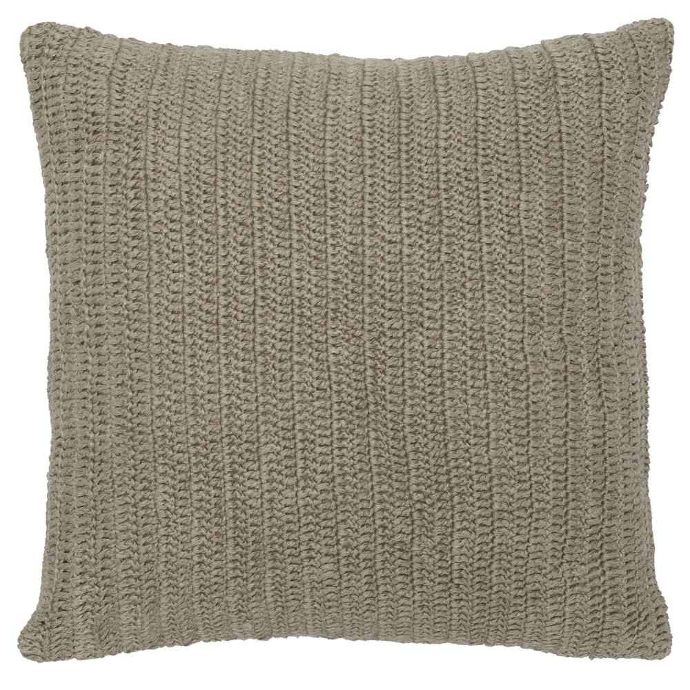 Marcie Knitted 22" Throw Pillow, Natural. Picture 1