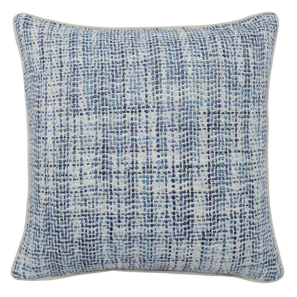 Kosas Home Baxter Woven 22" Throw Pillow, Blue. Picture 1