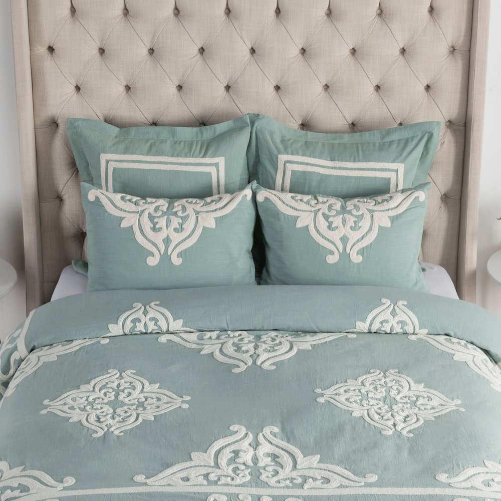 Kent 100% Cotton Embroidered Standard Sham. Picture 2