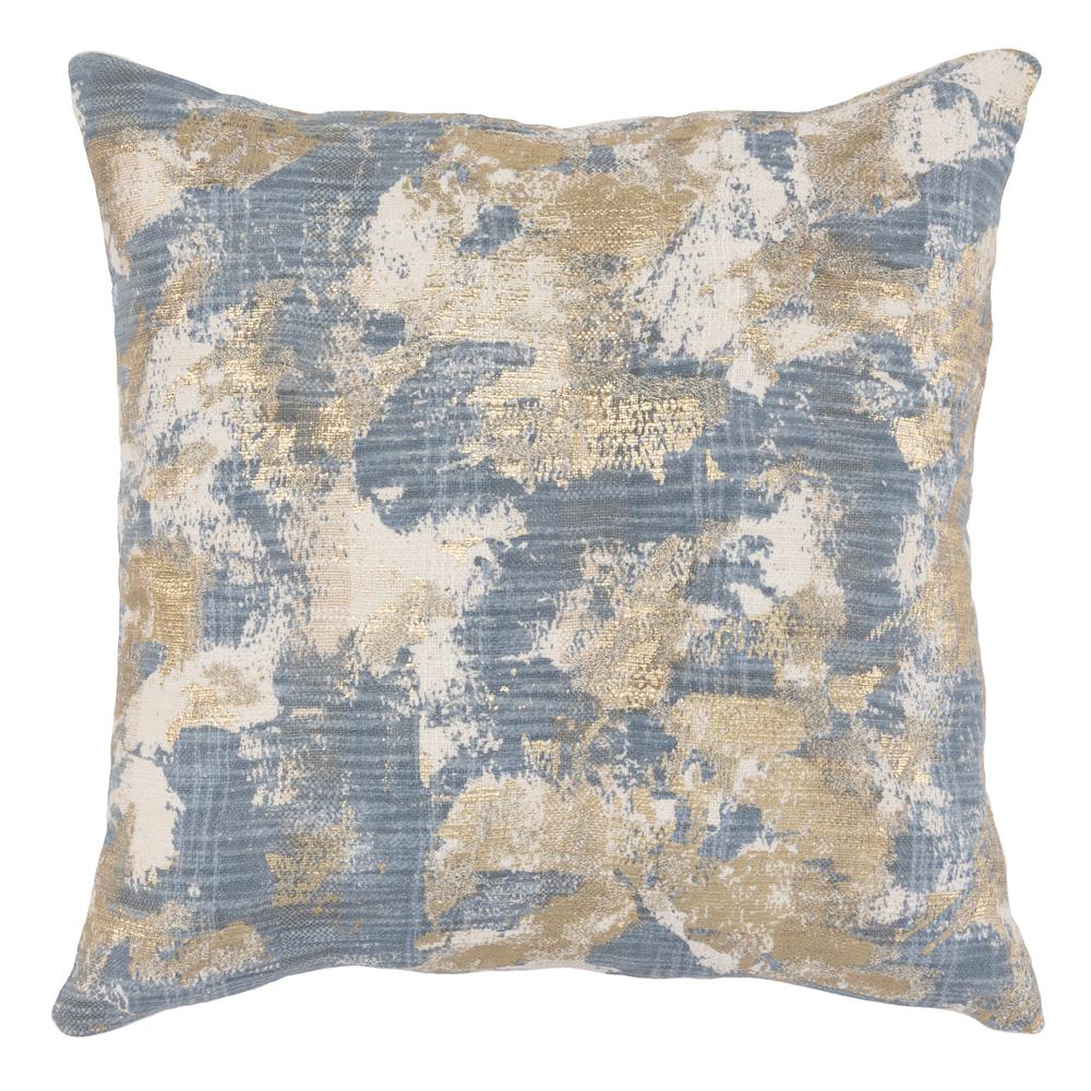 Kosas Home Lucia Embroidered 22” Throw Pillow, Blue. Picture 1