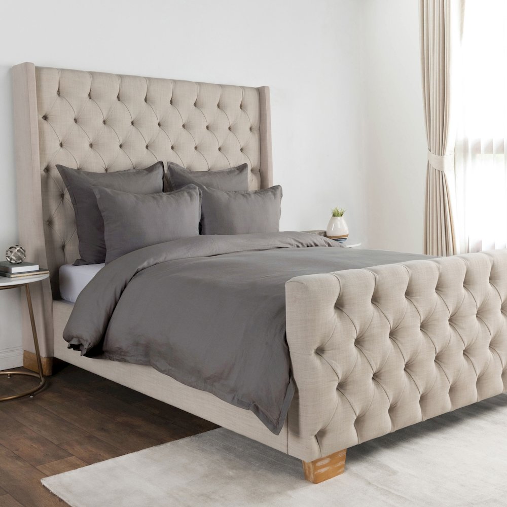 Arcadia Linen Blend Queen Duvet. Picture 2
