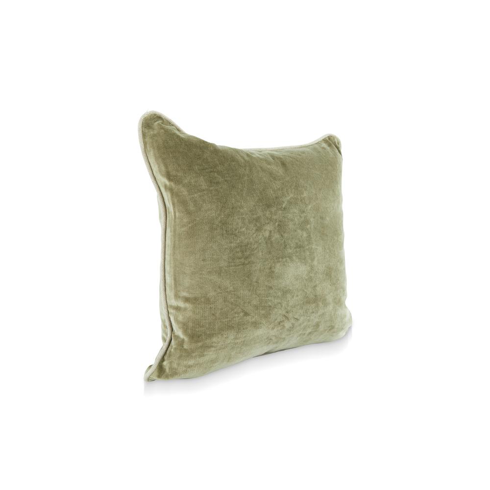 Harriet Velvet 18" Throw Pillow,  Moss Green. Picture 2