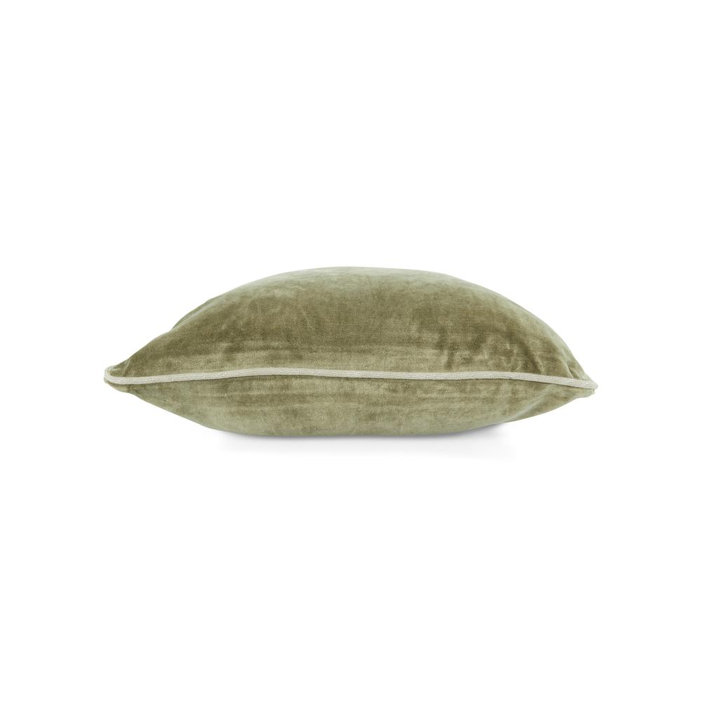 Harriet Velvet 18" Throw Pillow,  Moss Green. Picture 3