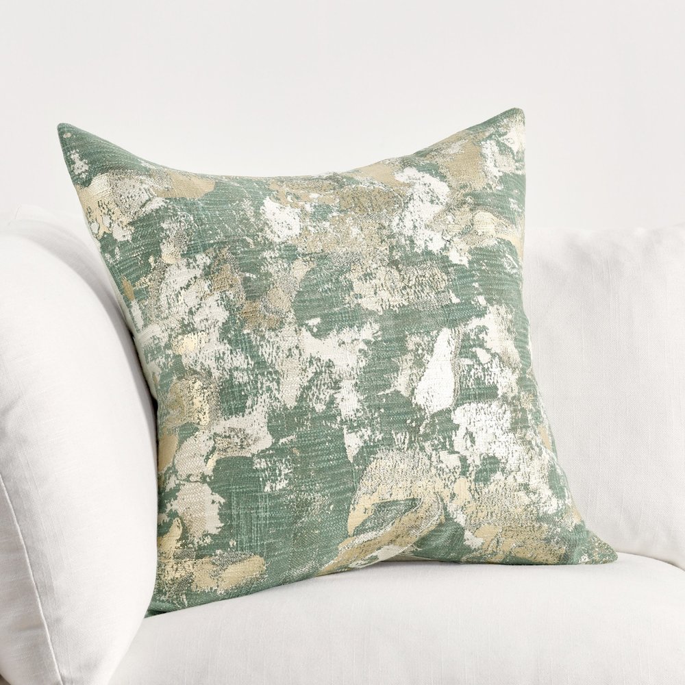 Kosas Home Lucia Embroidered 22” Throw Pillow, Green. Picture 5