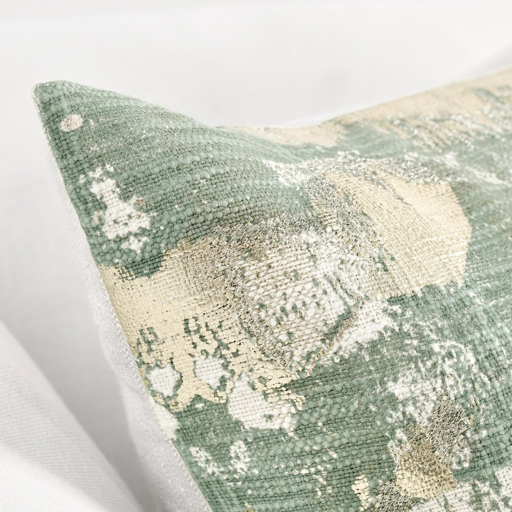 Kosas Home Lucia Embroidered 22” Throw Pillow, Green. Picture 6