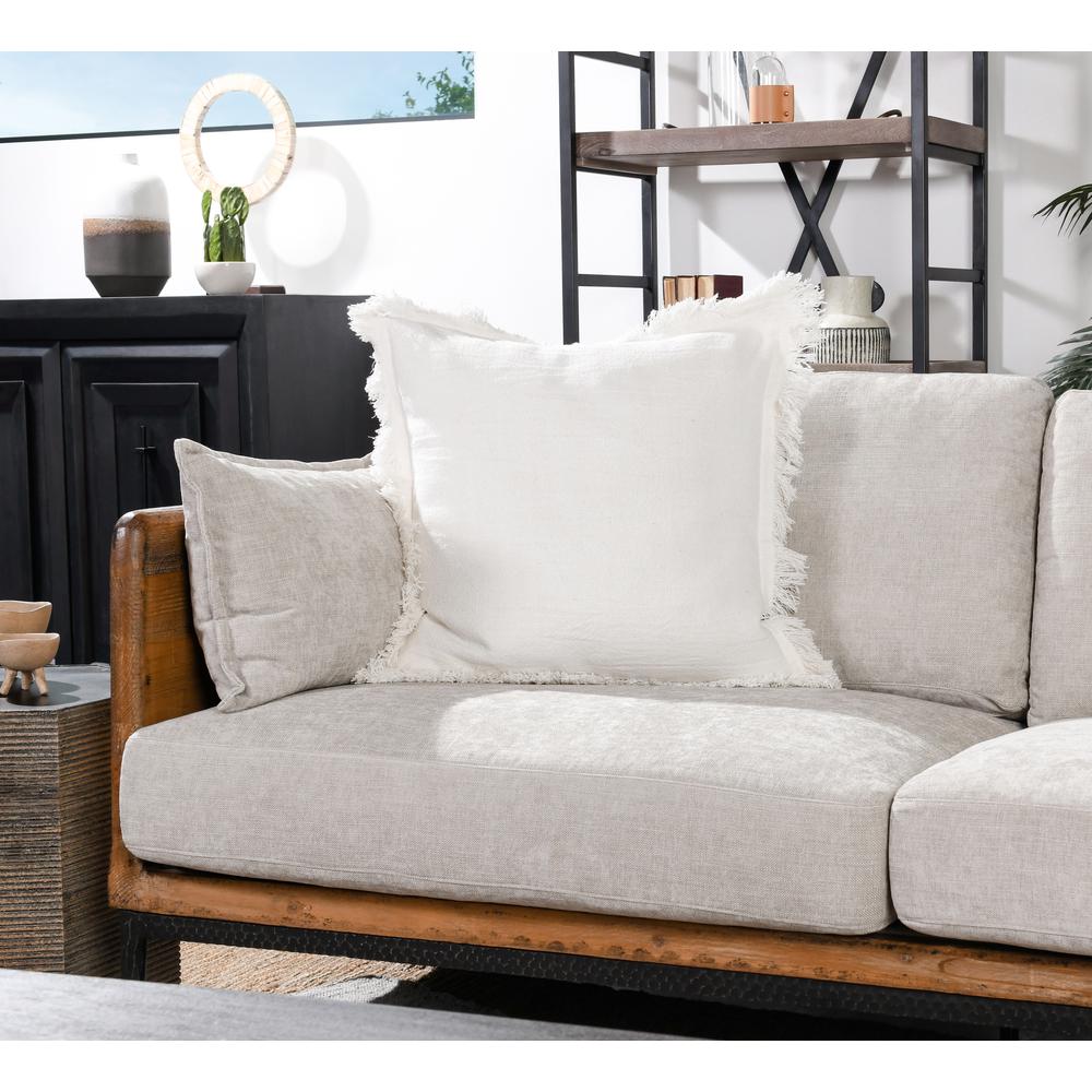 Agatha 22" Throw Pillow in Ivory by Kosas Home. Picture 2