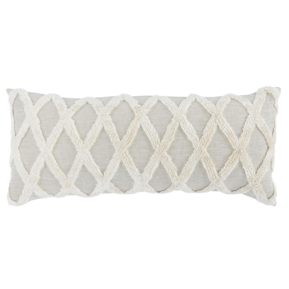 Evangeline 100% Linen 16"x 36"Throw Pillow in Natural. Picture 1