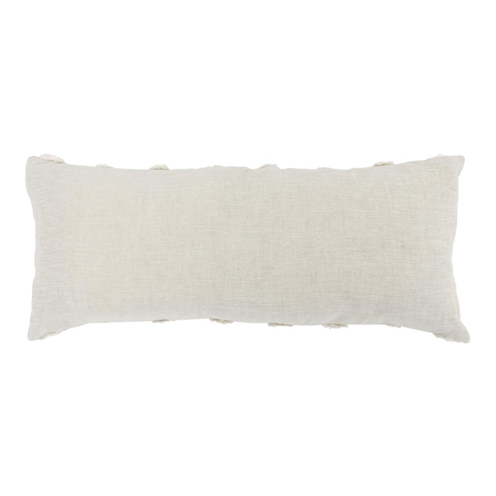 Evangeline 100% Linen 16"x 36"Throw Pillow in Natural. Picture 3