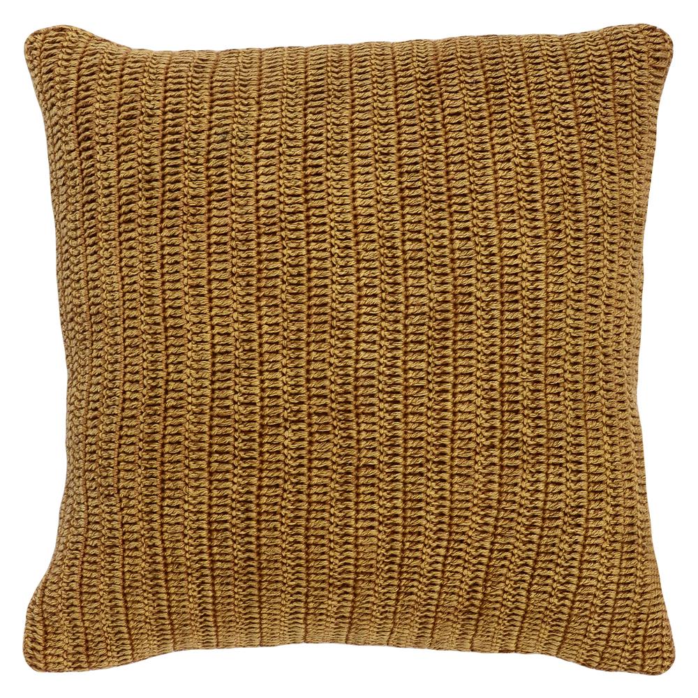 Marcie Knitted 22" Throw Pillow, Honey. Picture 1