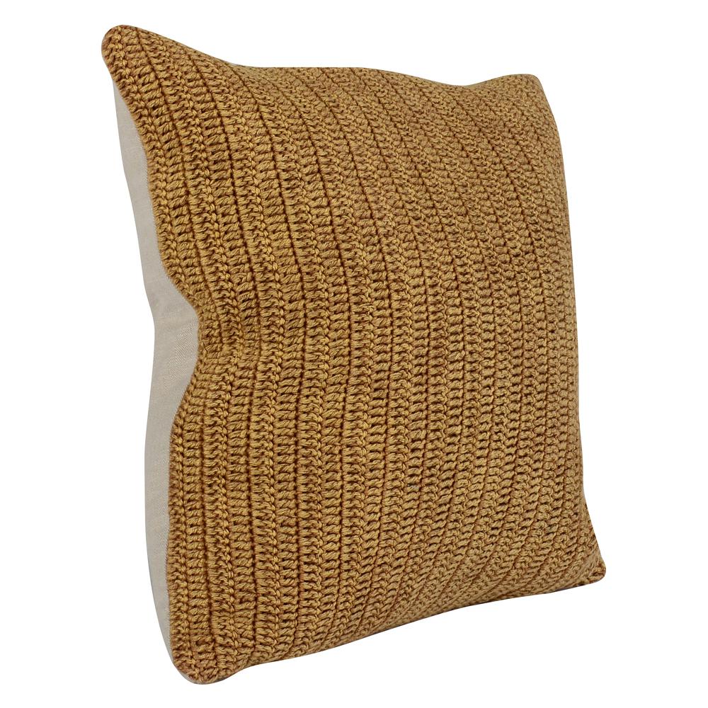 Marcie Knitted 22" Throw Pillow, Honey. Picture 4