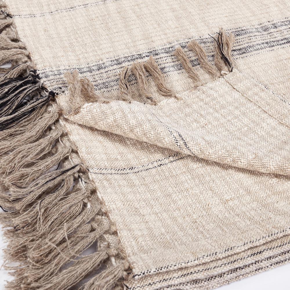 Lea 50"x 70" Throw Blanket Blanket in Ivory. Picture 3