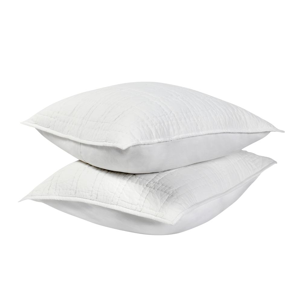 Hailee 100% Cotton White Euro Sham with Silvadur Tech by Kosas Home. Picture 3