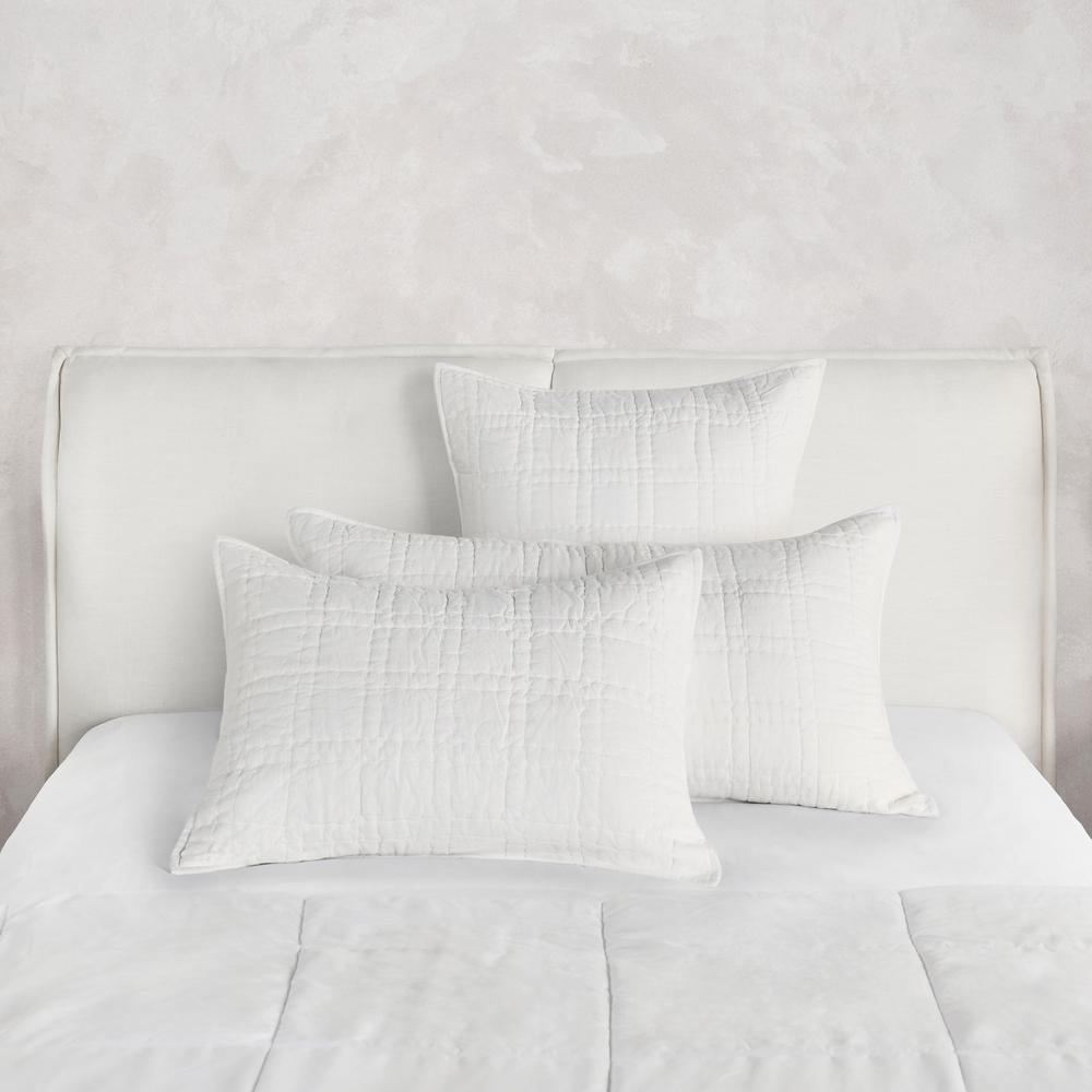 Hailee 100% Cotton White Euro Sham with Silvadur Tech by Kosas Home. Picture 4