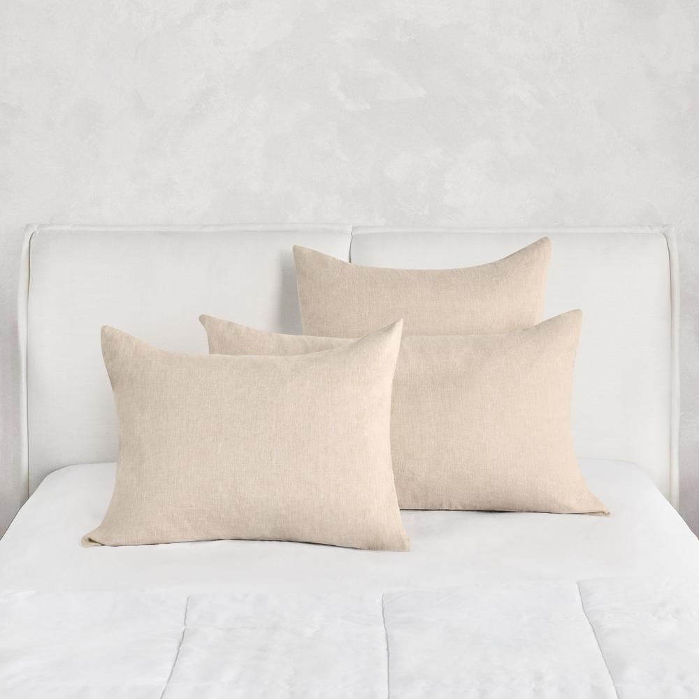 Jayson Linen Cashmere Euro Beige Sham. Picture 5