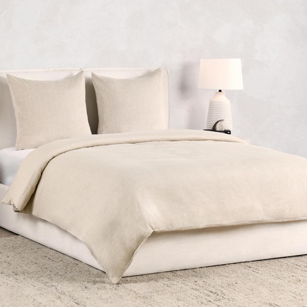 Jayson Linen Cashmere Euro Beige Sham. Picture 6