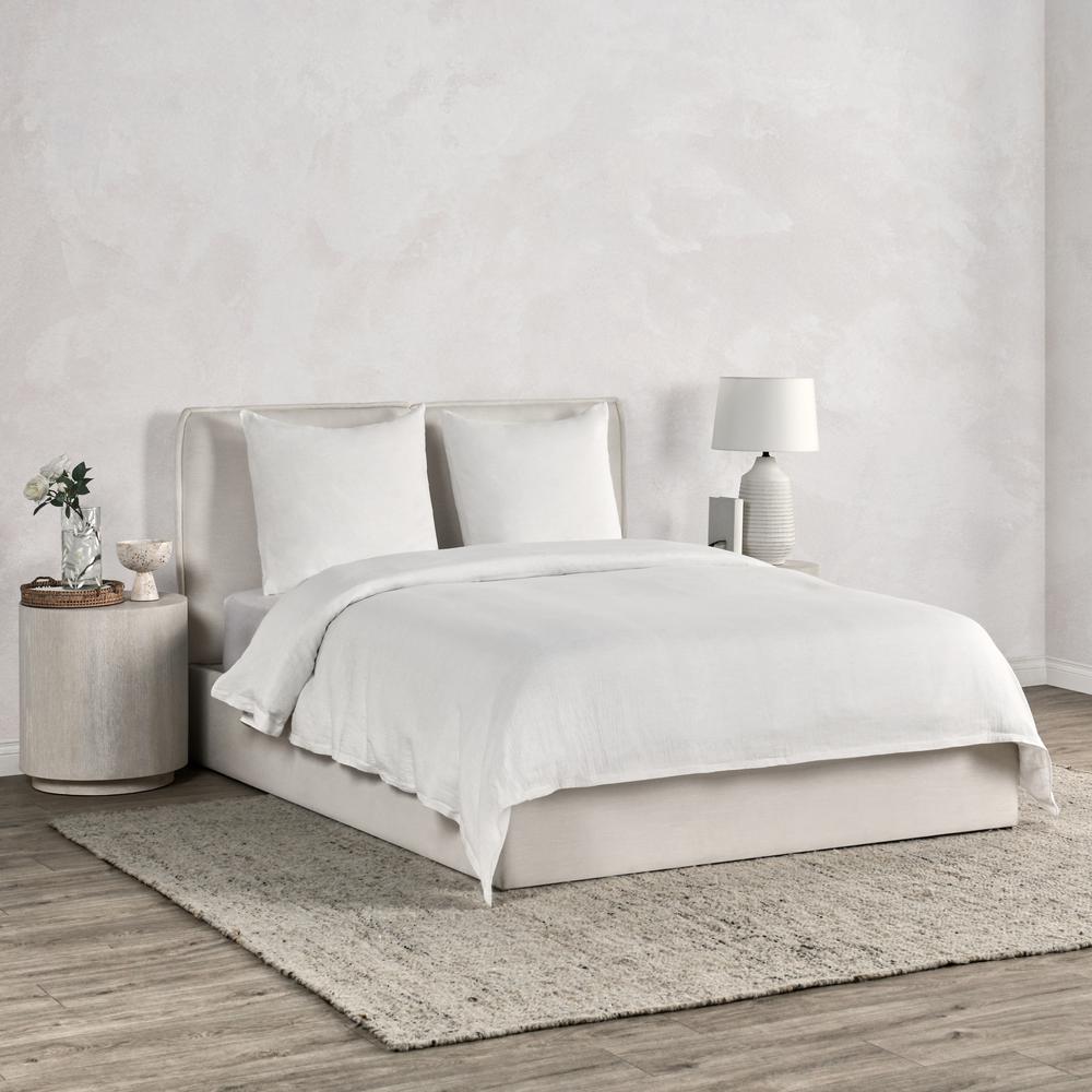 Jayson Linen Cashmere Euro White Sham. Picture 5