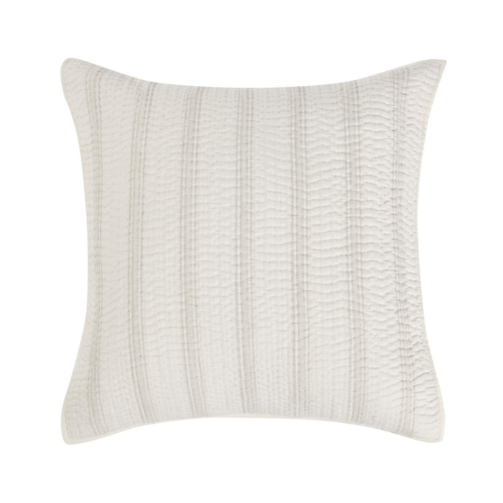 Abraham Cotton Linen Eggshell Beige Euro Sham. Picture 1