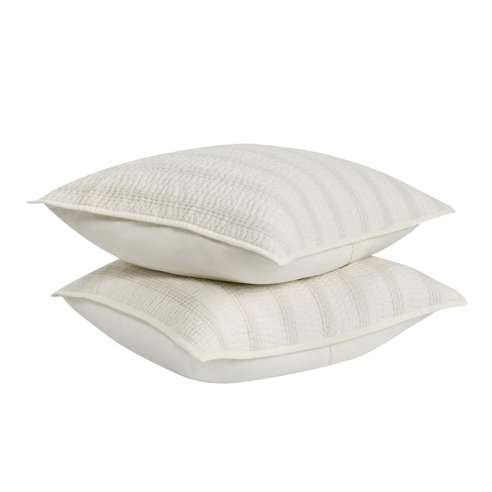 Abraham Cotton Linen Eggshell Beige Euro Sham. Picture 3