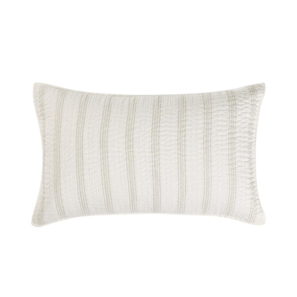 Abraham Cotton Linen Eggshell Beige King Sham. Picture 1