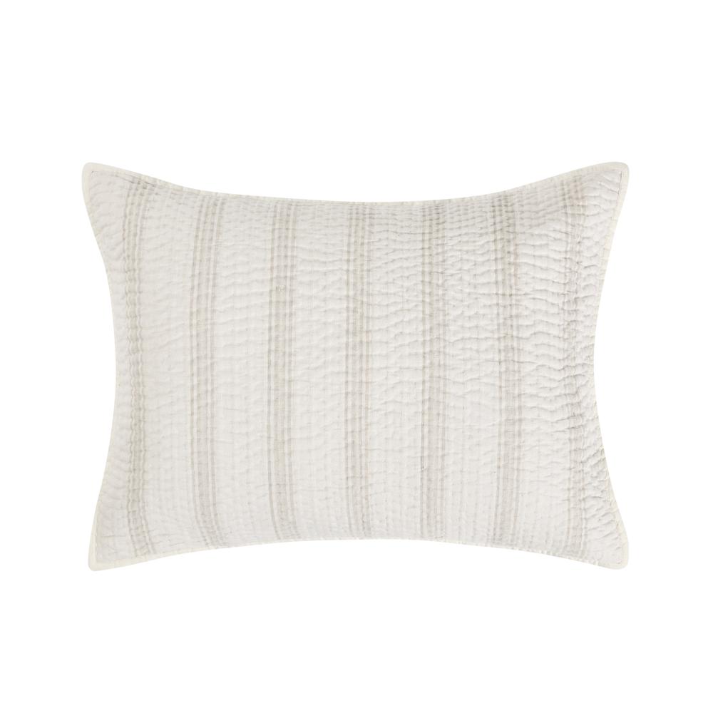 Abraham Cotton Linen Eggshell Beige Standard Sham. Picture 1