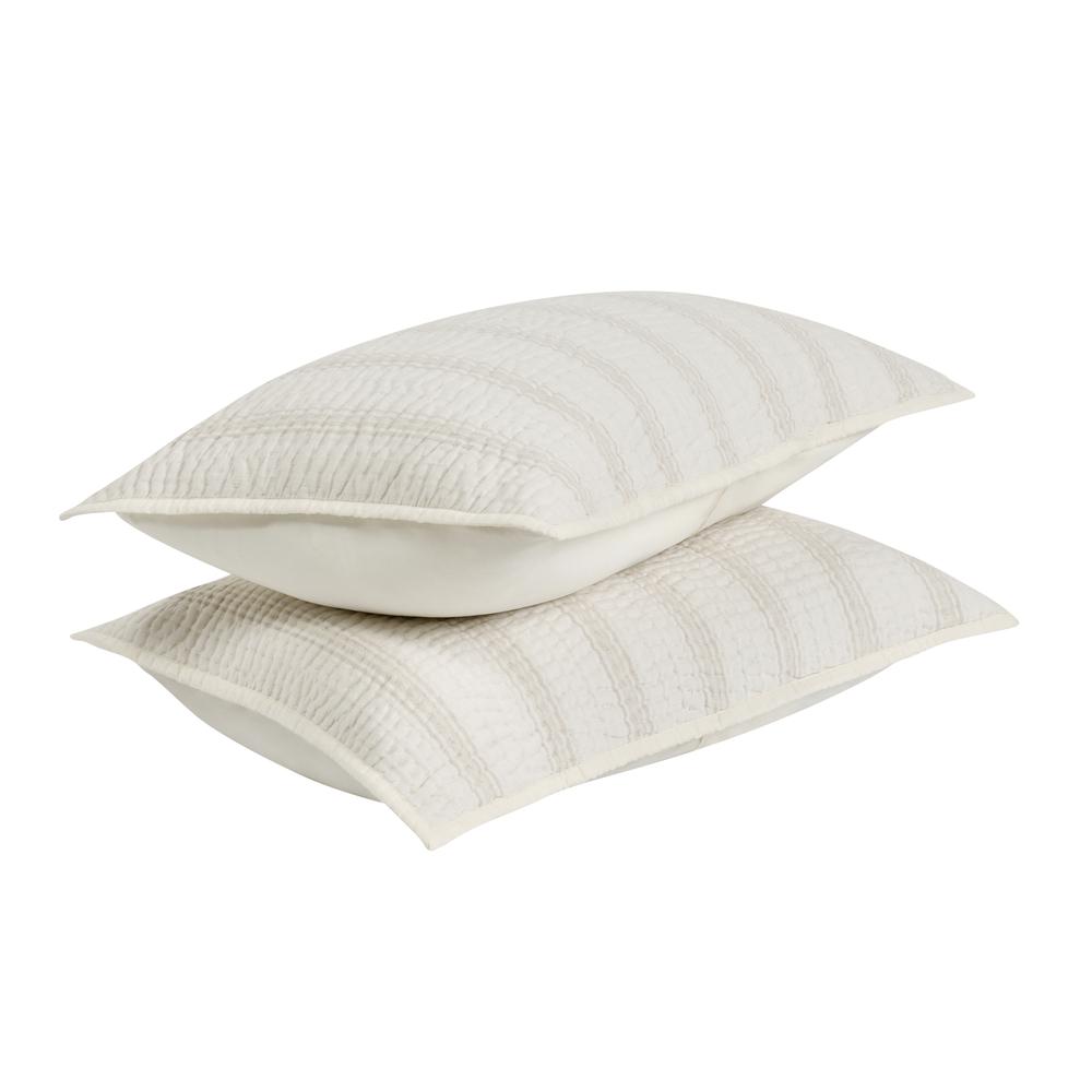Abraham Cotton Linen Eggshell Beige Standard Sham. Picture 4
