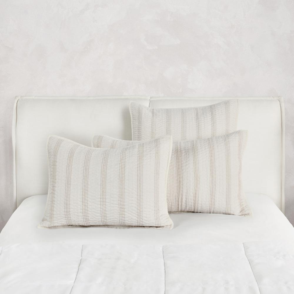 Abraham Cotton Linen Eggshell Beige Standard Sham. Picture 5