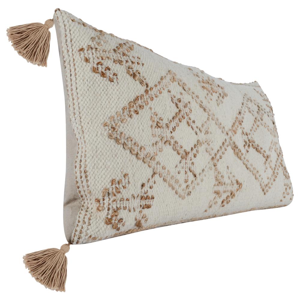 Ferri 16"x36" Throw Pillow, Ivory Natural. Picture 4