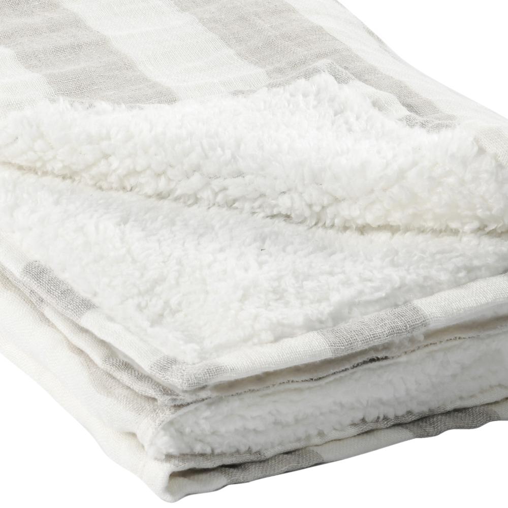 Ally 100% Linen 50"x70" Throw Blanket Blanket in Ivory. Picture 2