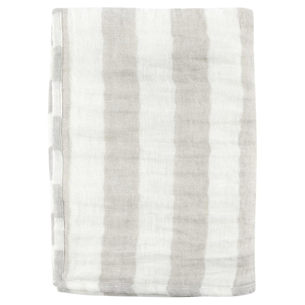 Ally 100% Linen 50"x70" Throw Blanket Blanket in Ivory. Picture 3