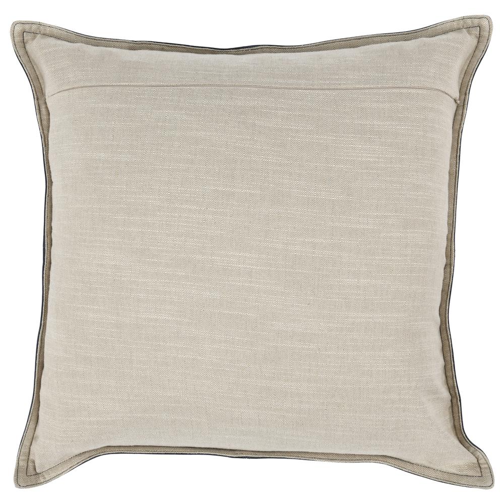 Cheyenne 100% Leather 22" Throw Pillow in Blue. Picture 3
