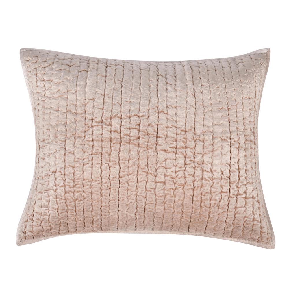 Dimitry 100% Rayon Velvet Bliss Pink Standard  Sham by Kosas Home. Picture 1