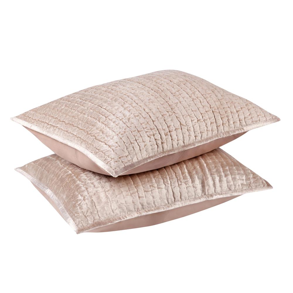 Dimitry 100% Rayon Velvet Bliss Pink Standard  Sham by Kosas Home. Picture 4